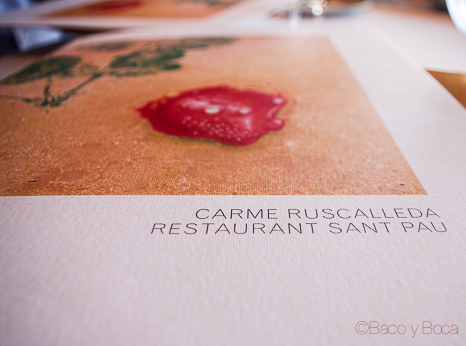 Carta restaurante Sant Pol Carme Ruscalleda