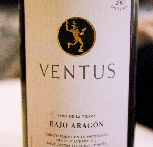 Ventus 2009 DO Bajo Aragon, un vino elegante.